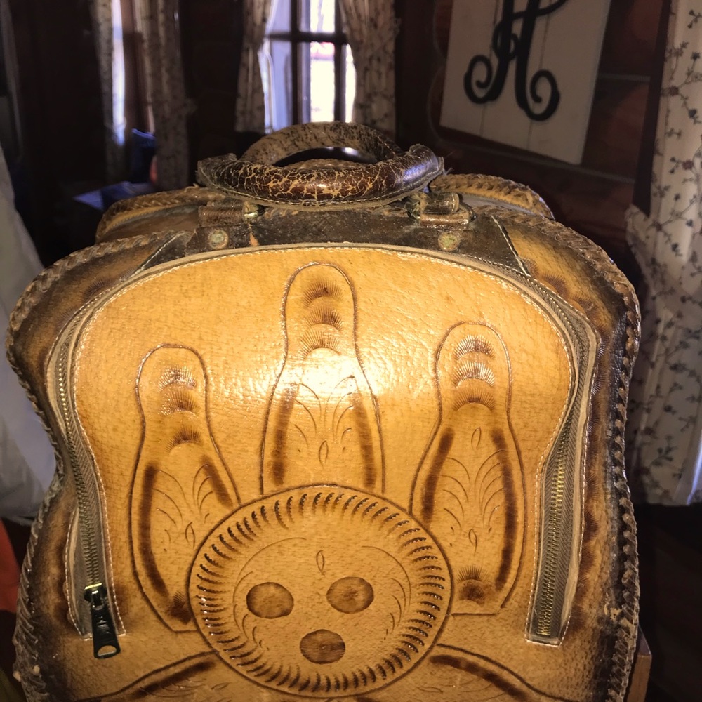 Vintage Leather Bowling Bag
